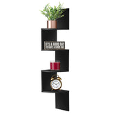 5-Tier Zig Zag Geometric Corner Wall Book Shelf Unit